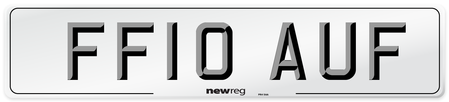FF10 AUF Number Plate from New Reg